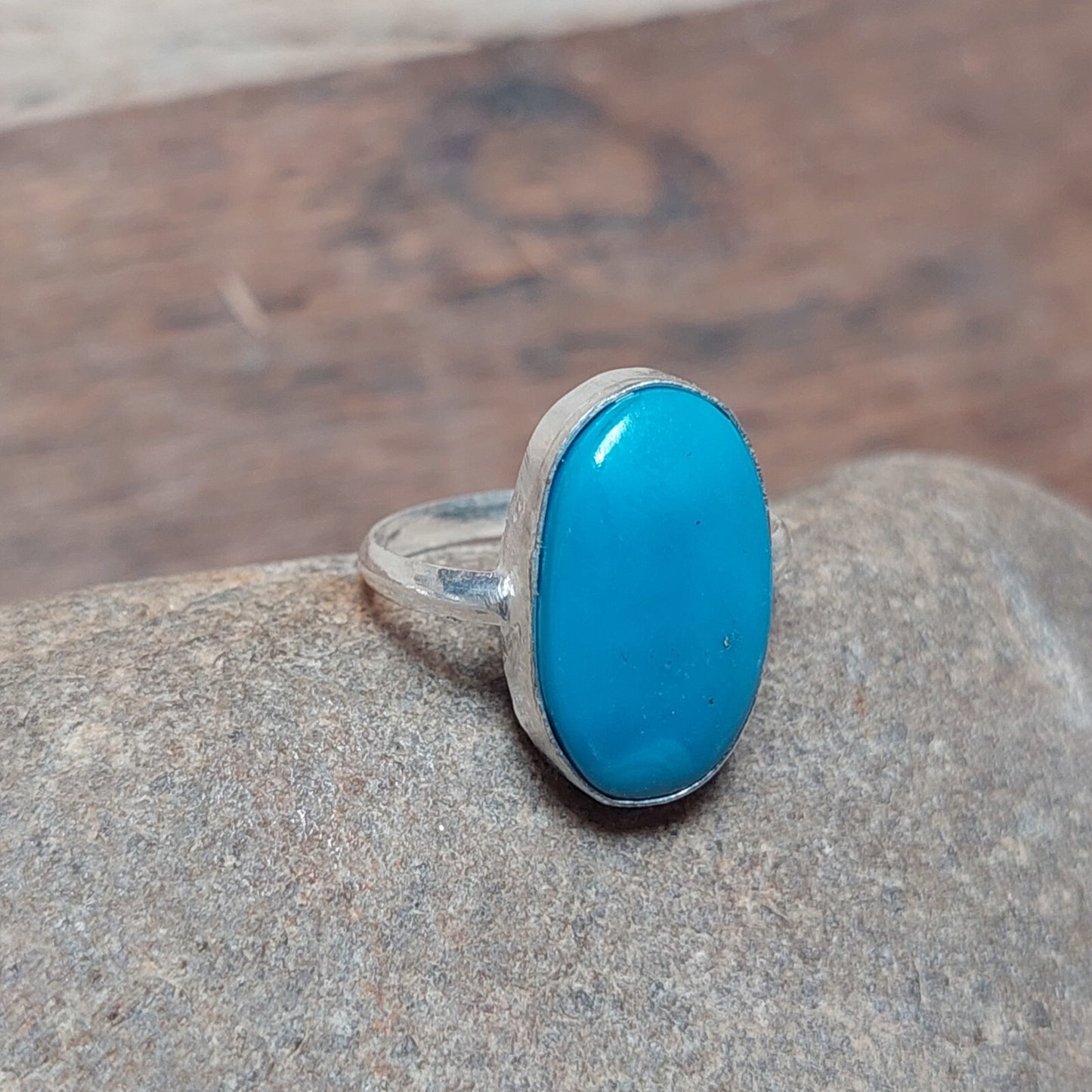 Sleeping Beauty Turquoise Handmade Ring 925 Starling Silver Jewelry For Mom