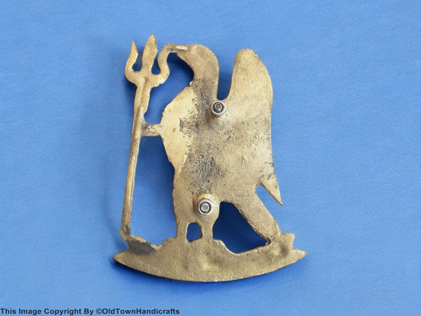 Brass Ran Banka Rathore Eagle Holding Trishul Wall Hanging Decor