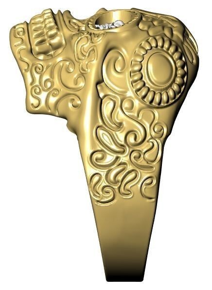 Punk Brass Day of the Dead Skull Ring Gothic Cross Biker Trend Style Ring US5~15
