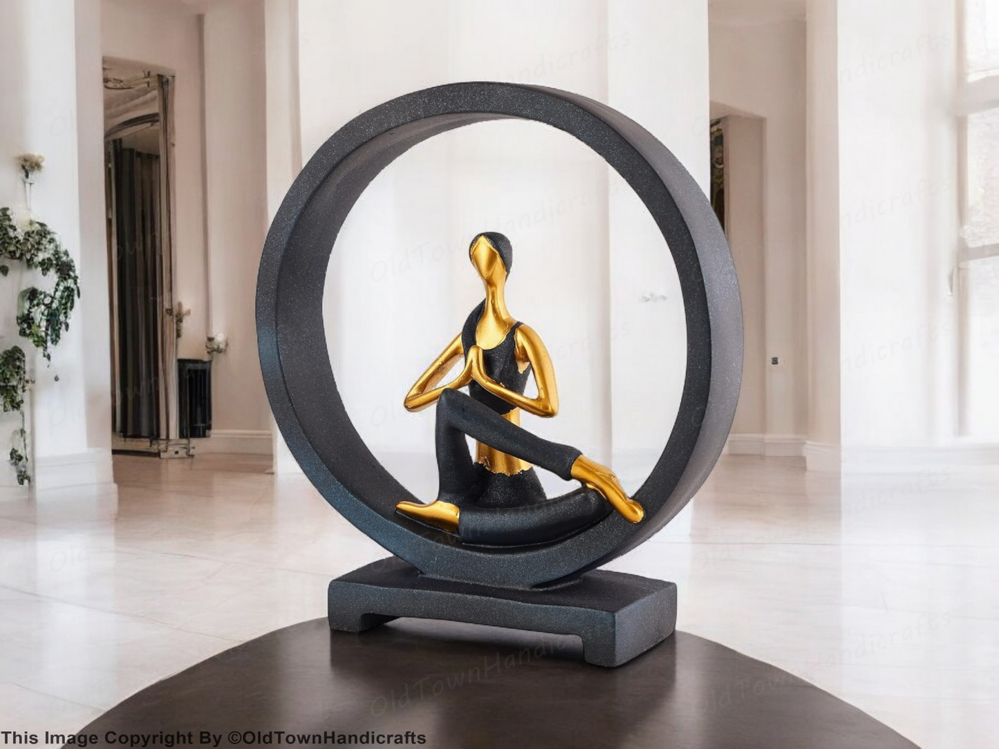 Resin Yoga Lady Showpiece for Home & Office Decor Elegant Tabletop Ornament