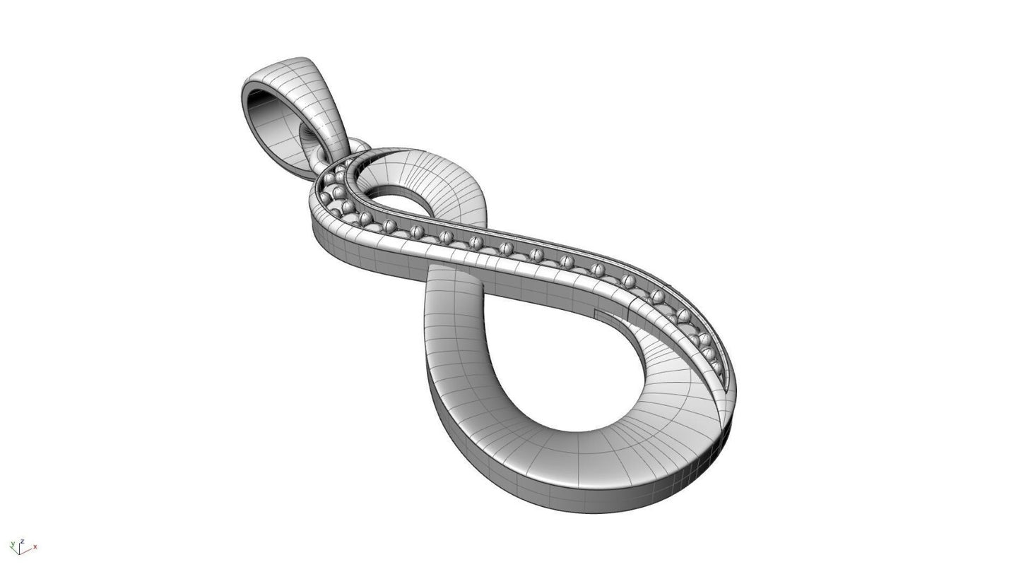 Silver Cross 8 Shape Pendant with CZ Diamonds Gift For Women Infinity Jewelry