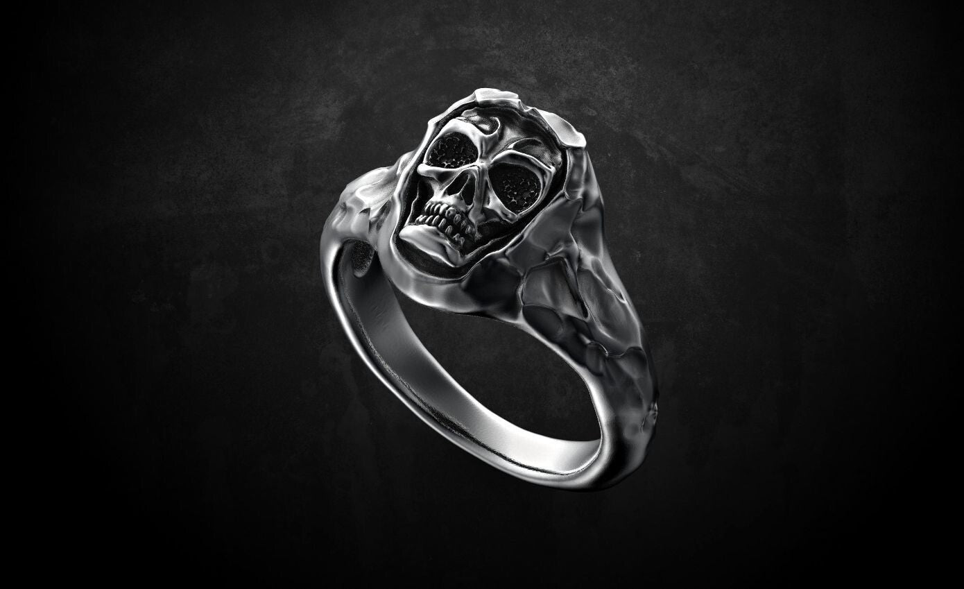 925 Sterling Silver Skull Ring Gothic Biker Punk Hip Hop Men Jewelry Ring US5~15