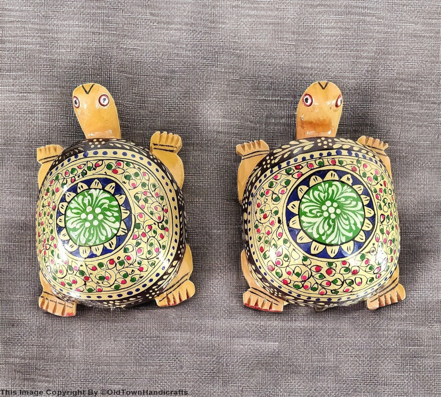 Wooden Tortoise Statue Feng Shui Vastu Handcrafted Decor Gift Rajasthan Hand