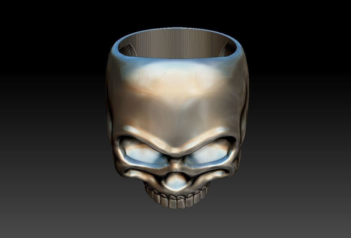 Keith Richards Skull Ring Silver Biker Rocker Gothic Men Women Gift Ring US5-15