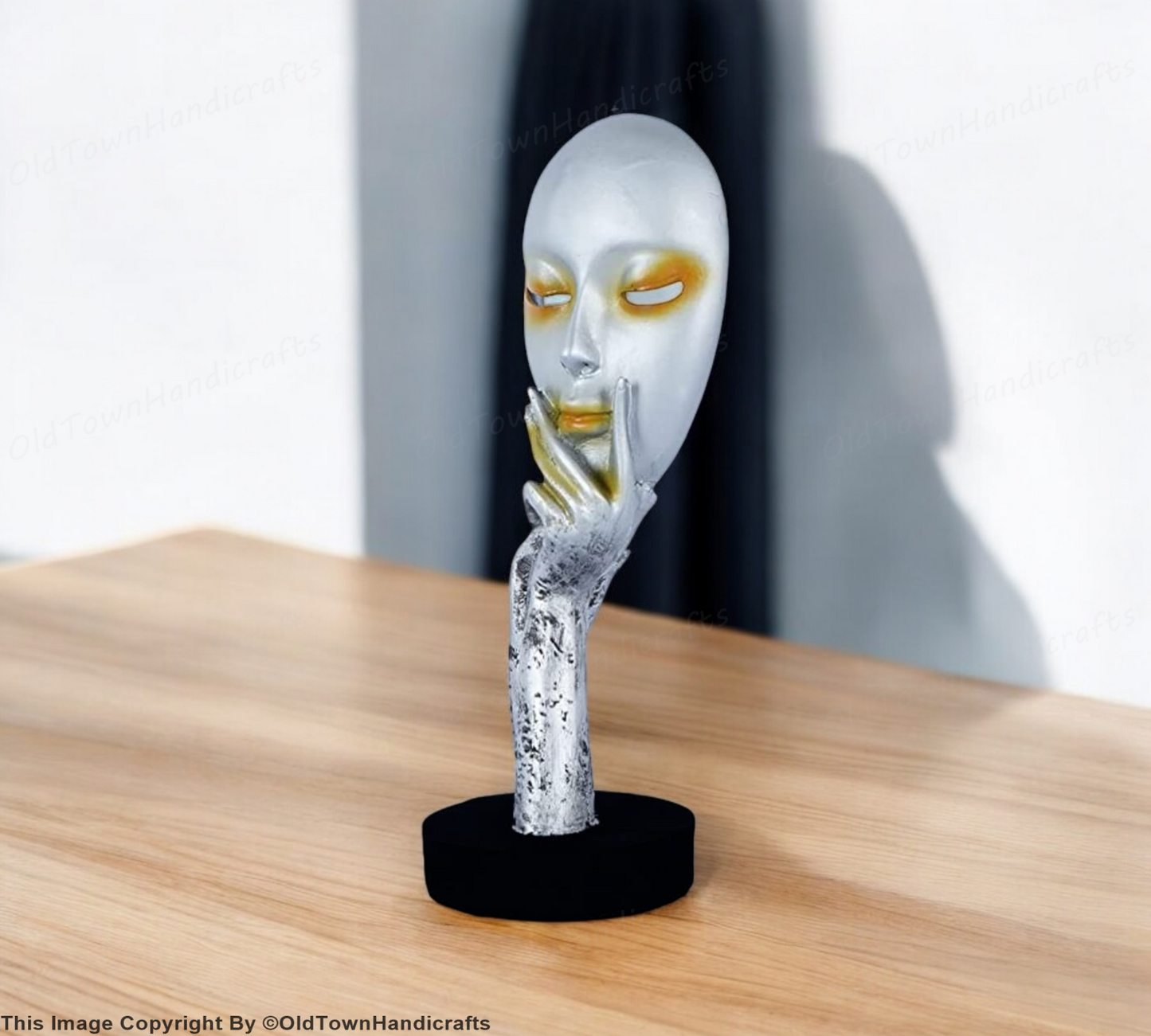 Antique Silver Face Handicraft Showpiece Decorative Home Decor for Living Room