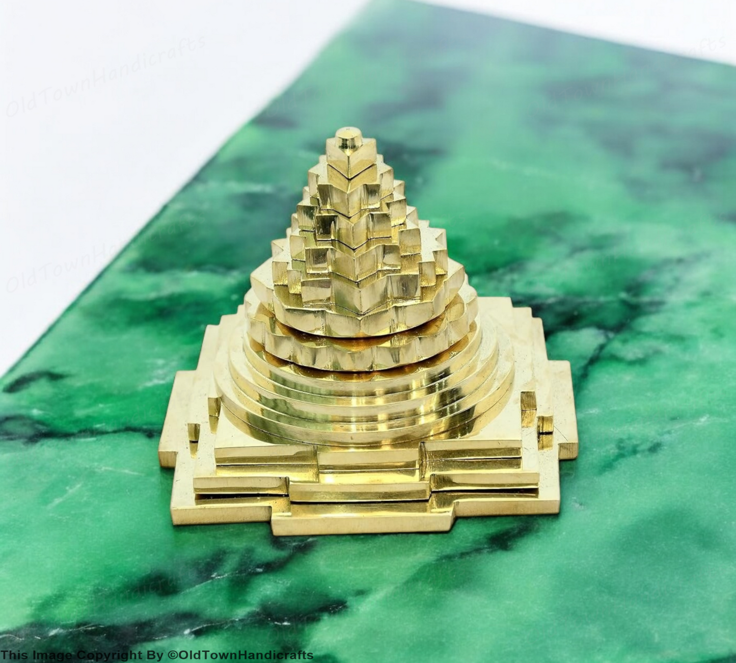 Brass Meru Shree Yantra Solid Puja Decor for Home Office Prosperity Shree Yantra