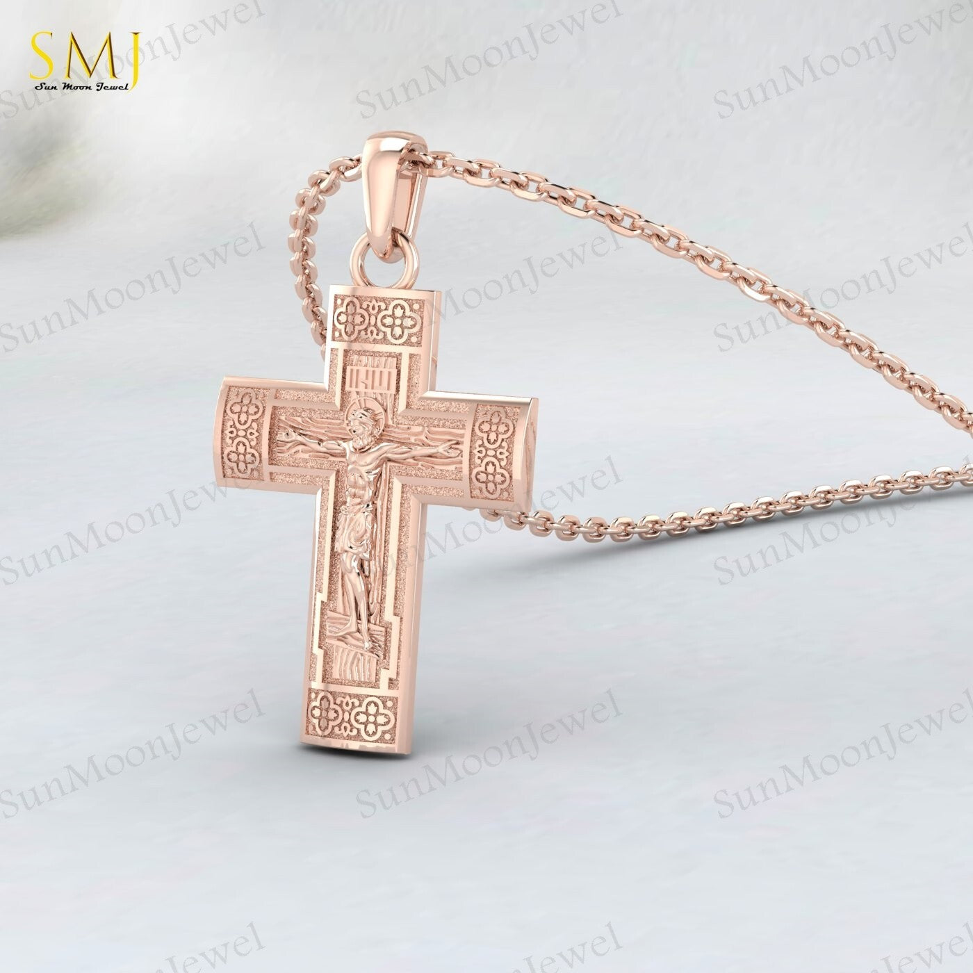 Jesus Ascension Necklace Christian Cross Religious Pendant 925 Silver Christmas