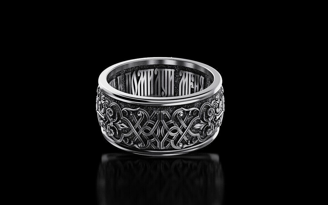 925 Silver Saint Michael Archangel Cross Sword Ring US5~ 15 Catholic Signet Ring