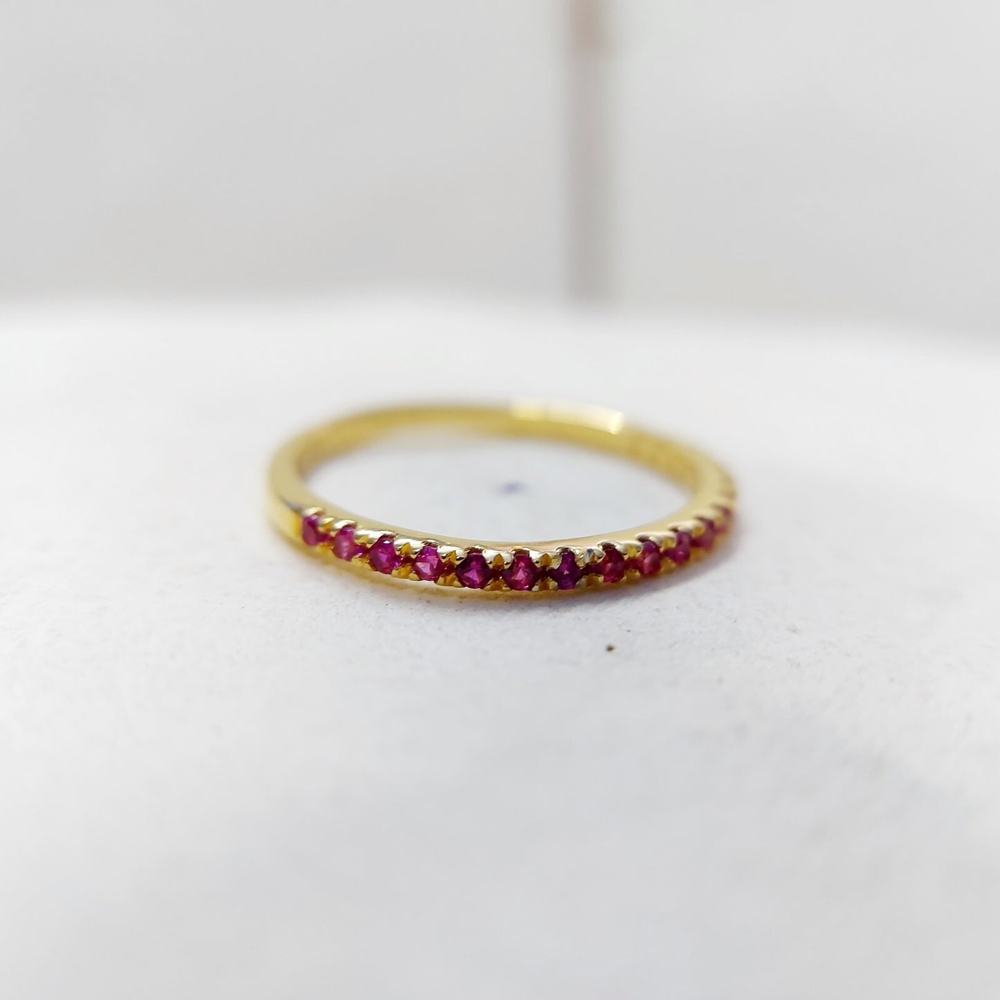 Ruby Stacking Ring Full Eternity Band Birthstone Anniversary Women Ring Us5~ 15