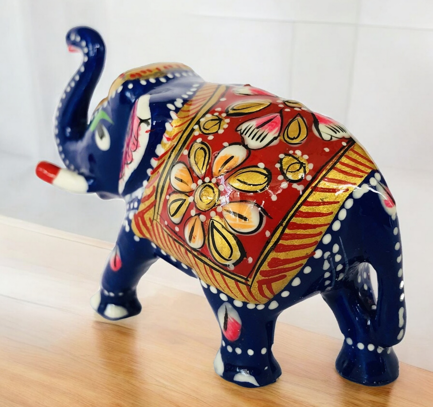 Elephant Trunkup Statue Appu Elephant Decor for Home Office Luck & Prosper