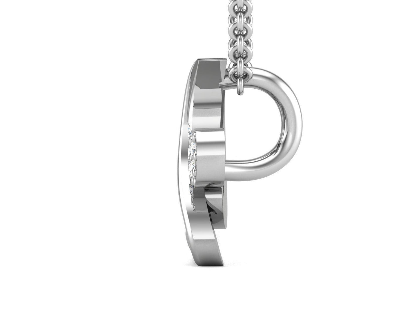 Silver Round Cut CZ Diamond Music Pendant Musical Note Necklace Women Pendant