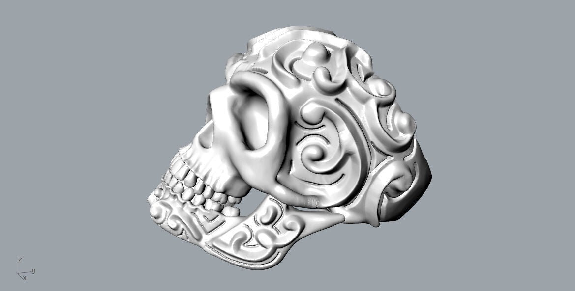 925 Sterling Silver Biker Skull Ring Gothic Rider US5-15 Fashion Jewelry For Men