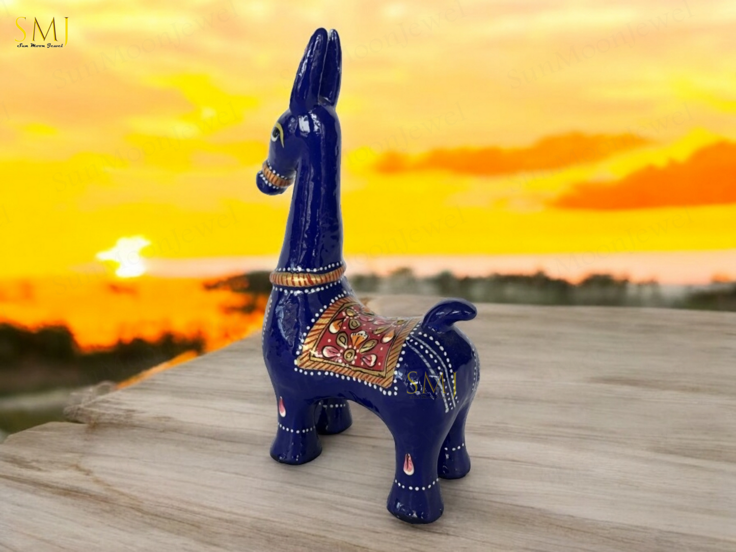 Rajasthani Meenakari Bankura Horse Statue Handcrafted Metal Decor Piece