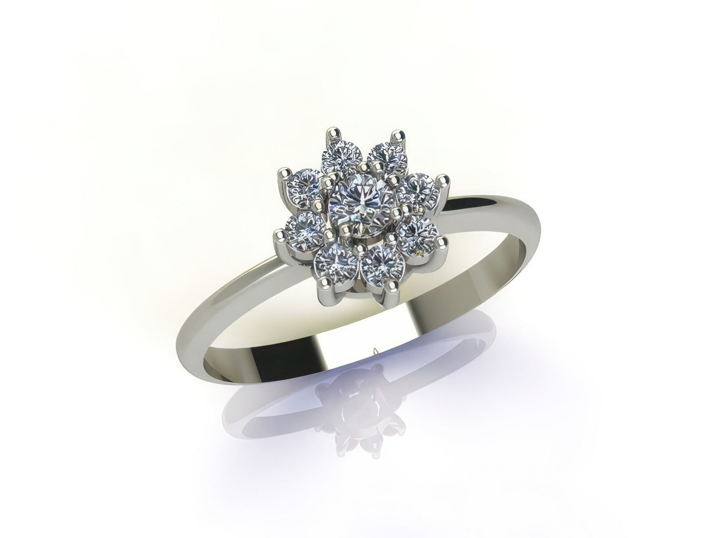 Flower Moissanite Solitaire Round Cut Ring Wedding Anniversary Gift Us5~ 15