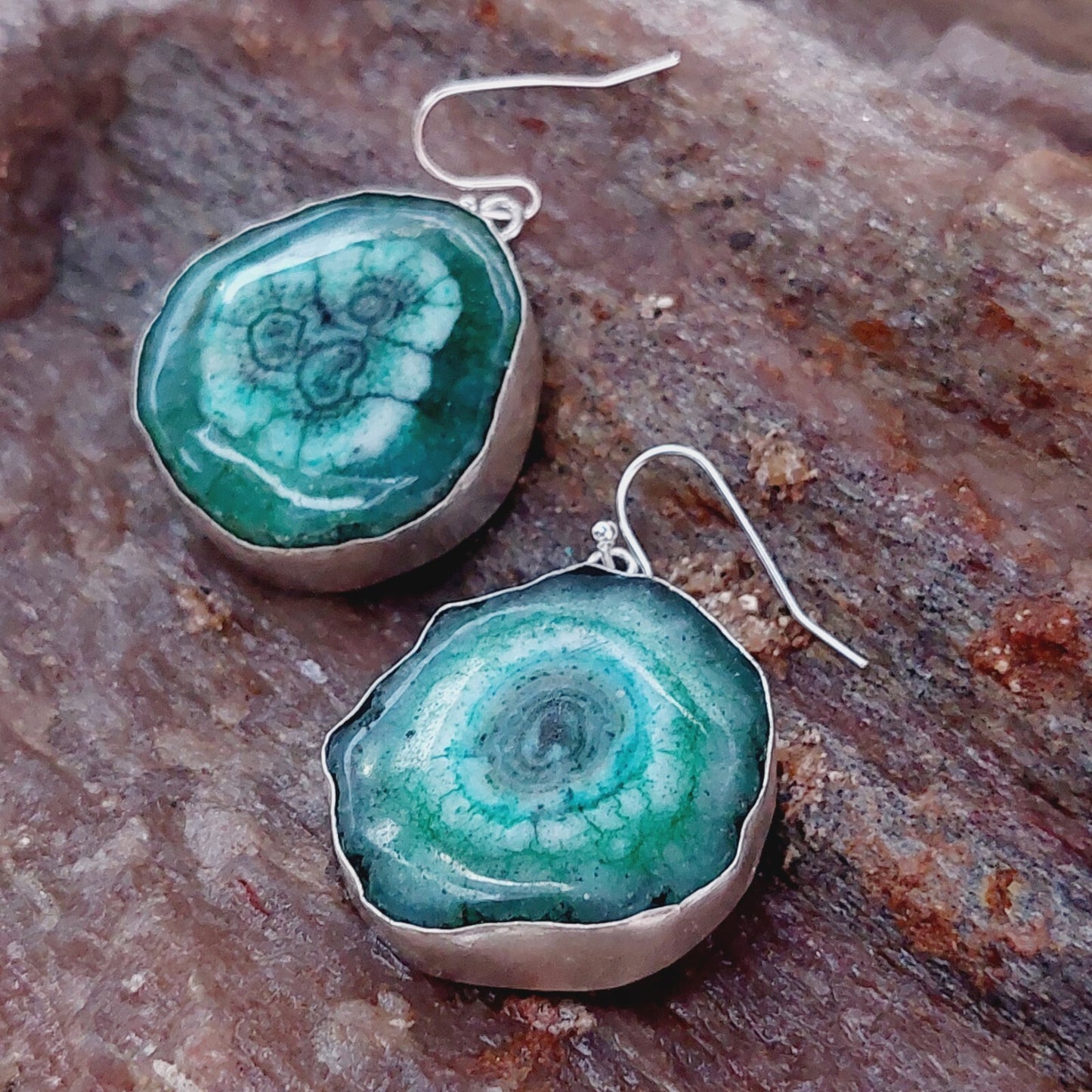 Green Solar Quartz 925 Sterling Silver Handmade Earrings Solar Gemstone Earrings