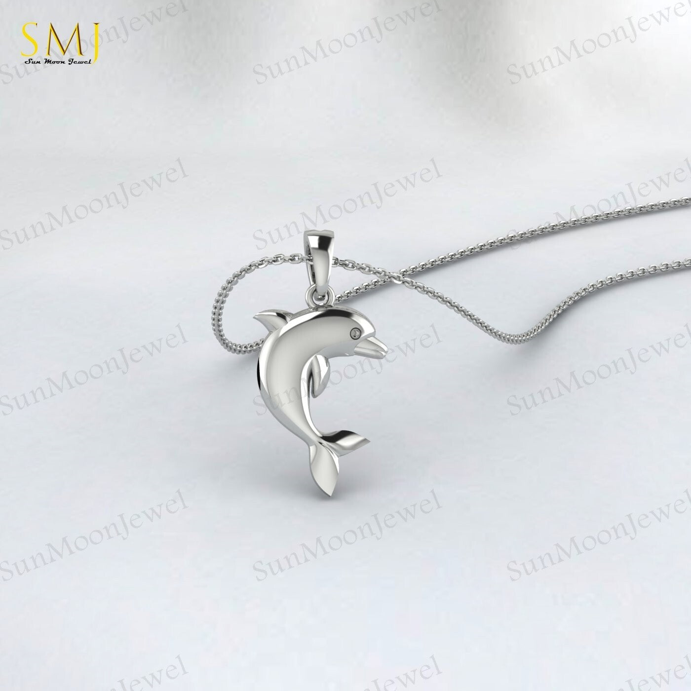 925 Sterling Silver Dolphin Necklace Dolphin Charm Pendant Ocean Animal Dolphin
