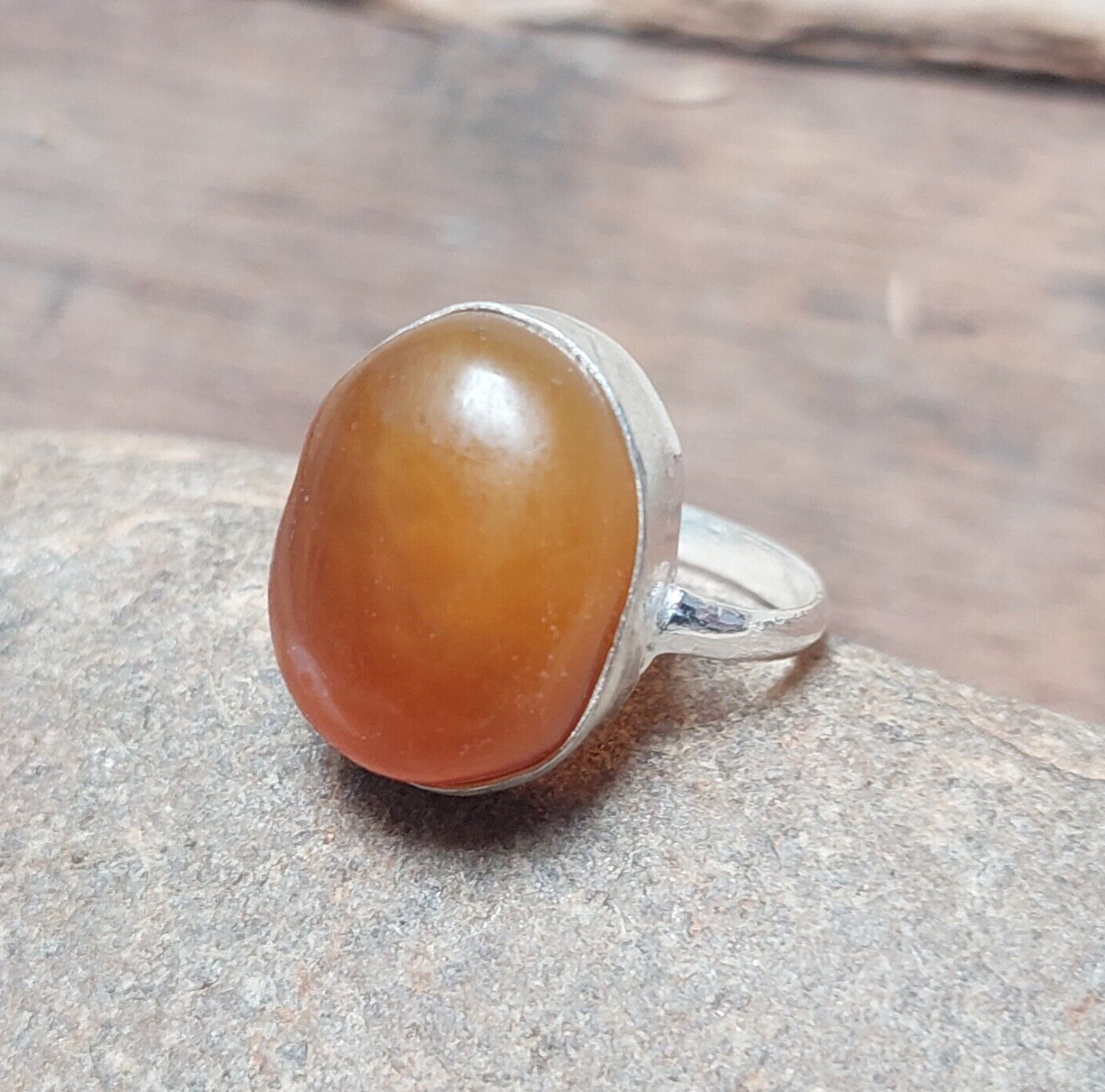 Brown Botswana Agate Vintage Ring,925 Sterling Silver Unique Jewelry For Women