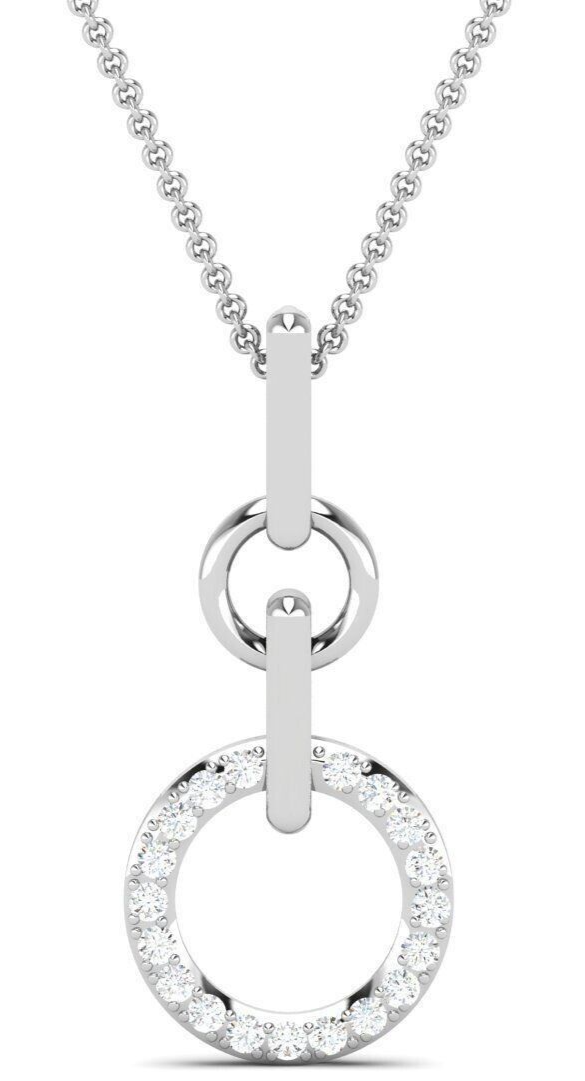 925 Sterling Silver Moissanite Circle Halo Pendant Necklace Round Cut Jewelry