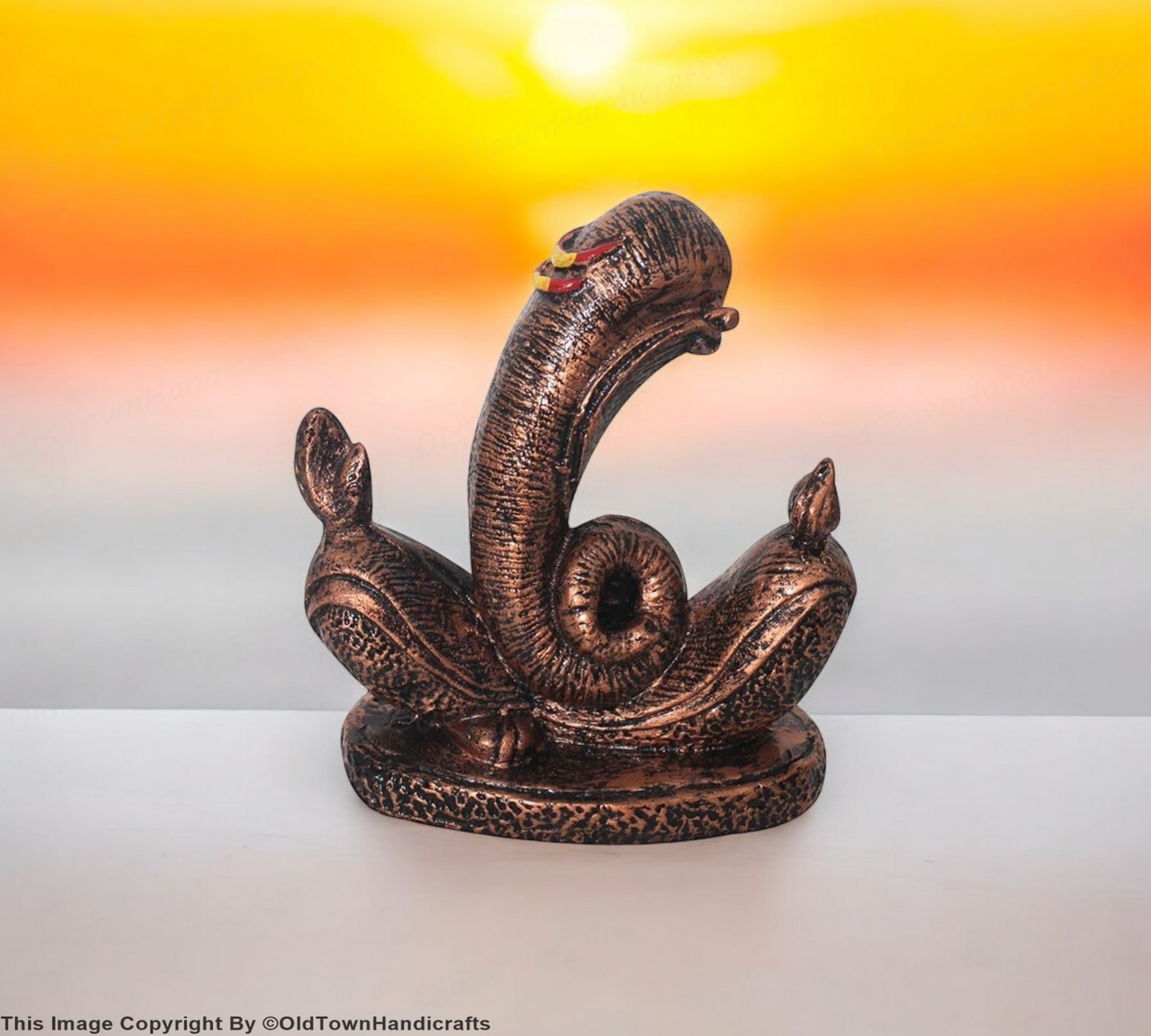 Modern Art Ganesha Statue Antique Copper Finish Home Office Decor Gift 20cm