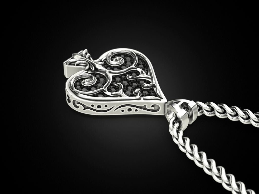 Silver Ace of Spades Poker Pendant Gift For Men and Women Playing Card Necklace
