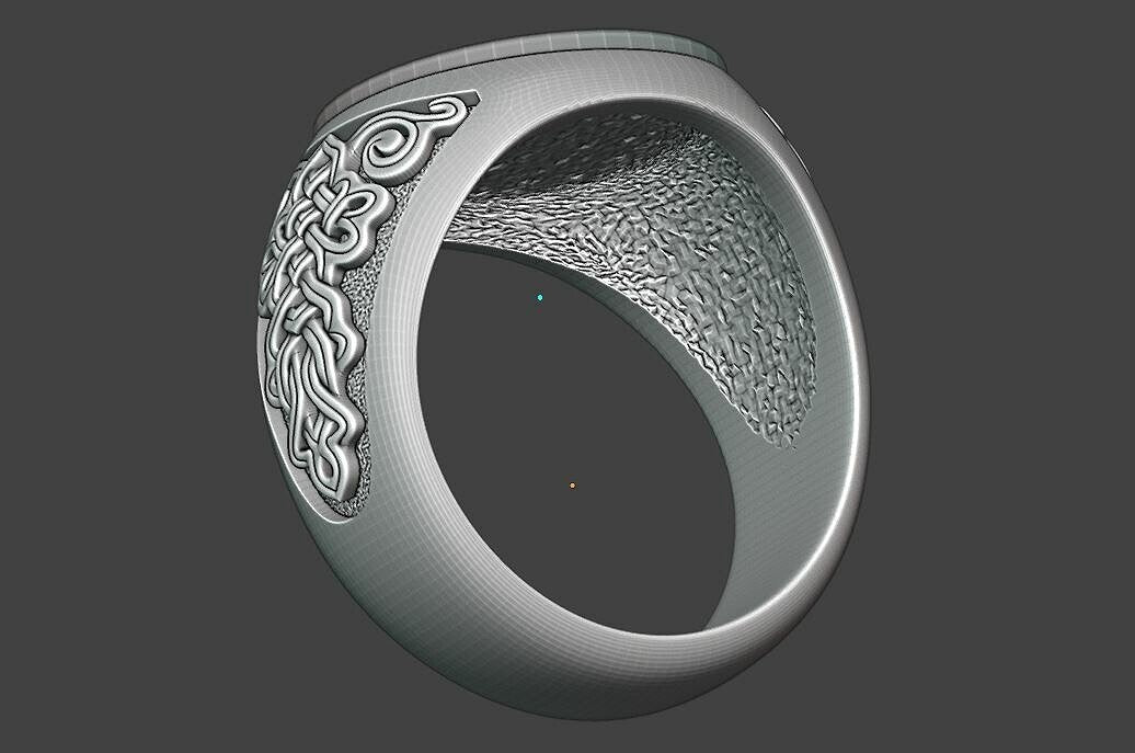 Saint George Dragon Ring 925 Silver Biker Signet Gift Ring US5~15 Faith Design