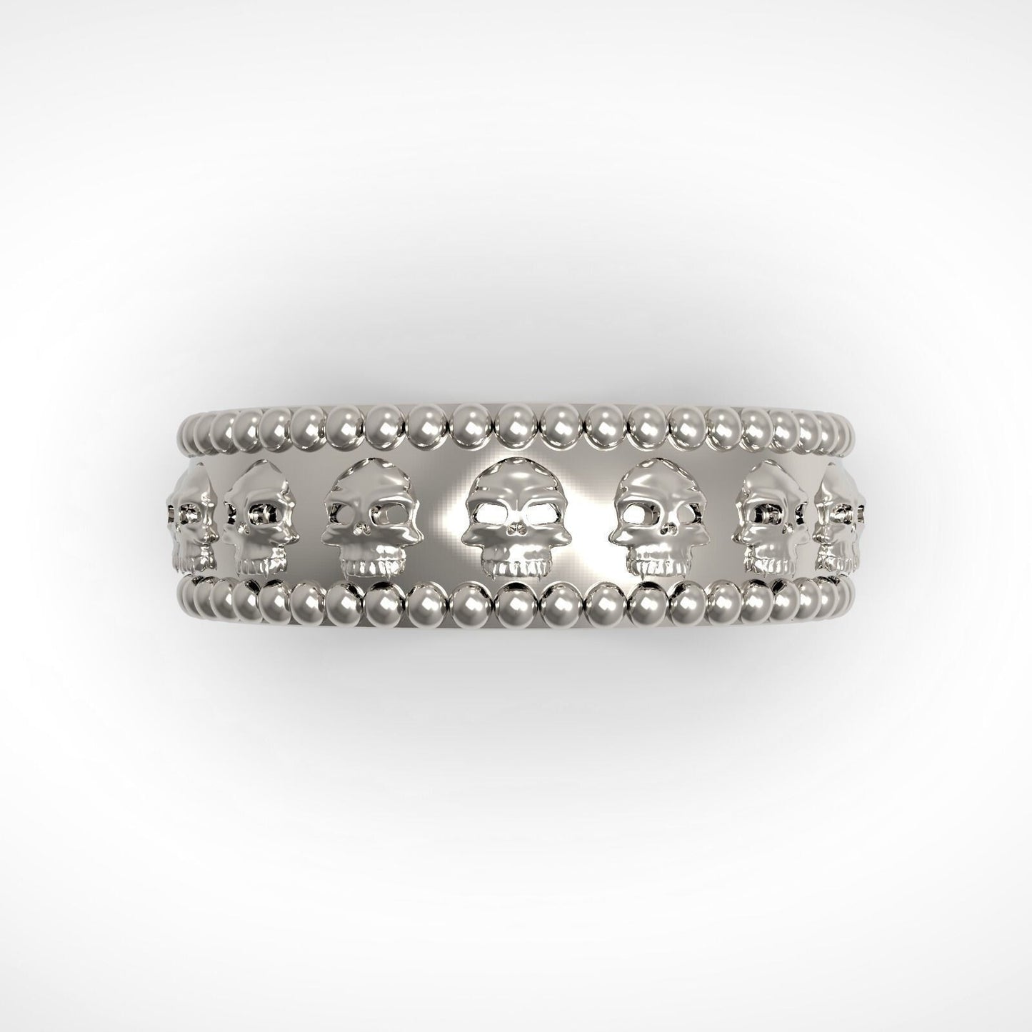 Gothic Skull Wedding Engagement Eternity Band 925 Silver Biker Skull Ring US5~15