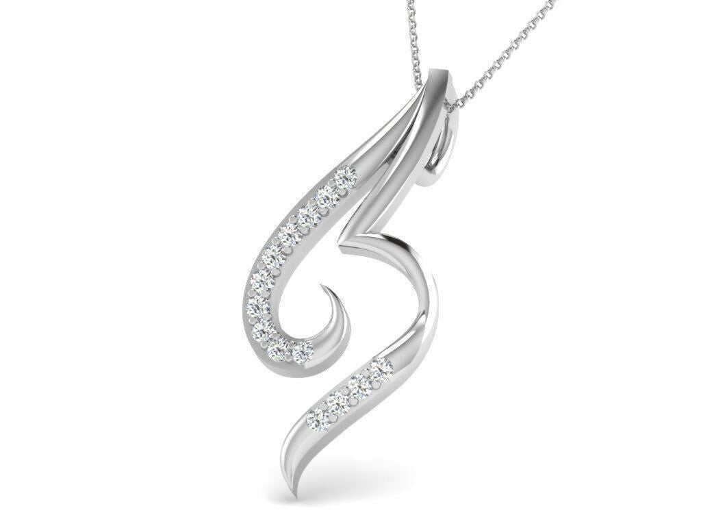 Silver Initial Letter A-Z Pendant M Necklace Alphabet Charm Jewelry A_Z Necklace