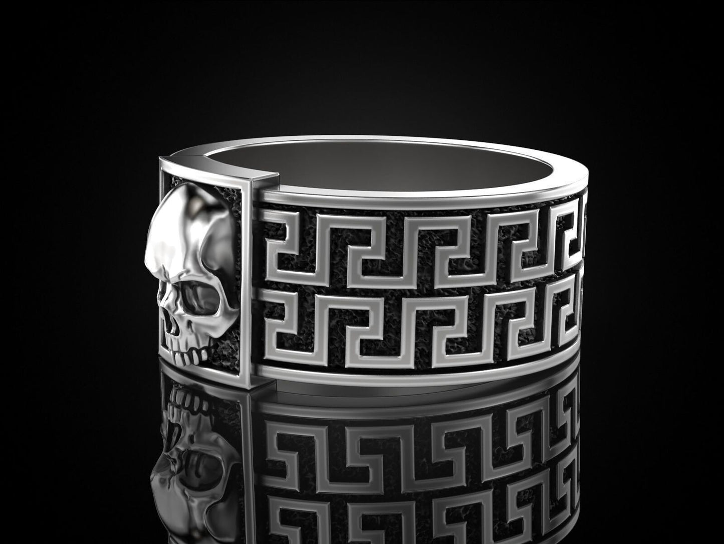 925 Sterling Silver Gothic Skull Ring Men's Biker Punk Heavy Gothic Ring US7~15