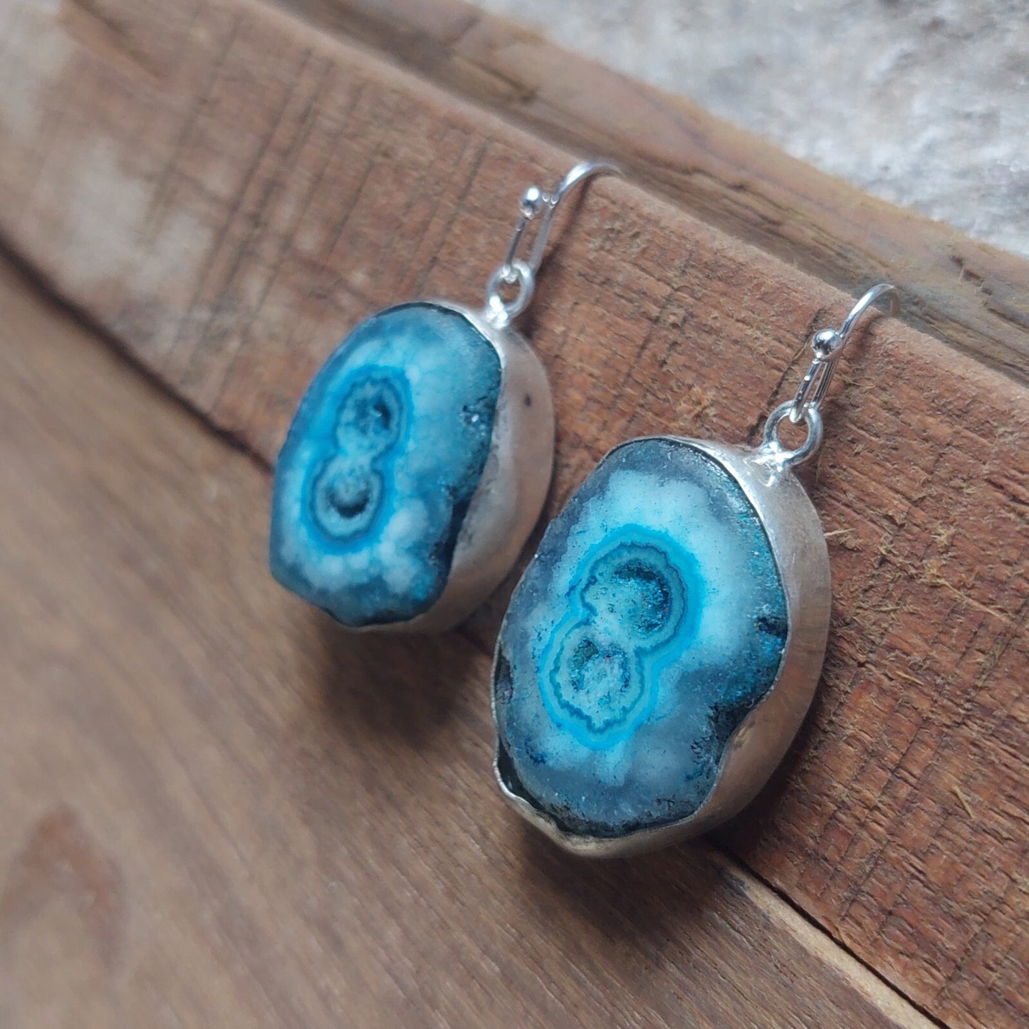 Blue Solar Quartz Gemstone Handmade 925Sterling Silver Jewelry Earring For Women