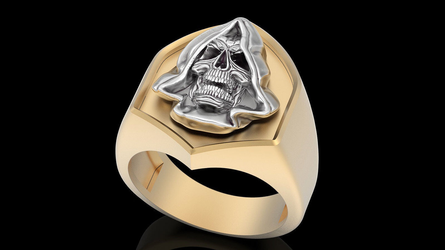 Santa Muerte Ring Brass Handmade Gothic Biker Retro Holy Death Jewelry US5~15