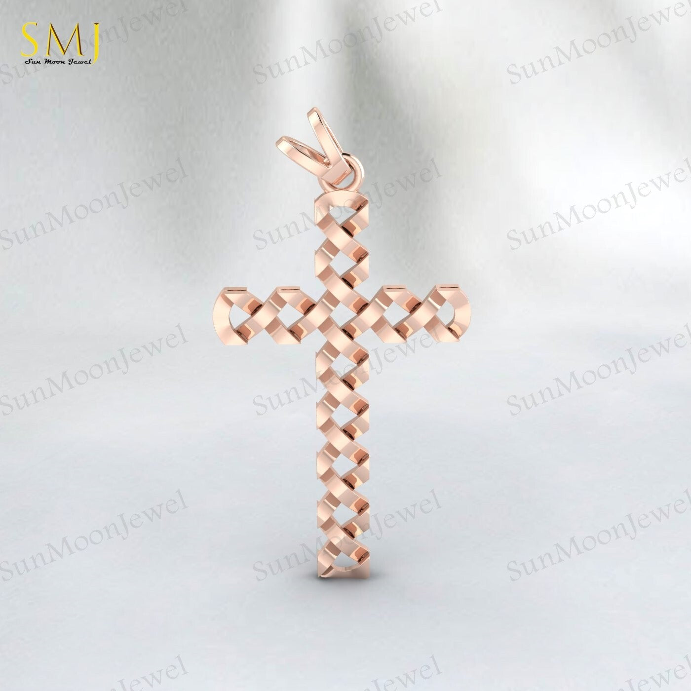Mens 925 Sterling Silver Diamond Cut Cross Pendant Necklace Gift For Lover
