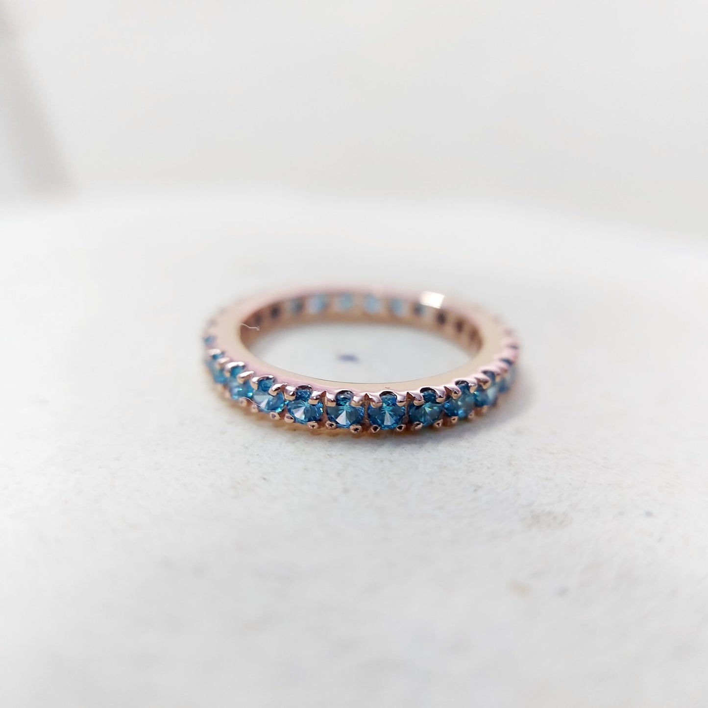 Eternity Topaz Band London Blue Topaz Gemstone Wedding Band Silver Ring Us5~15