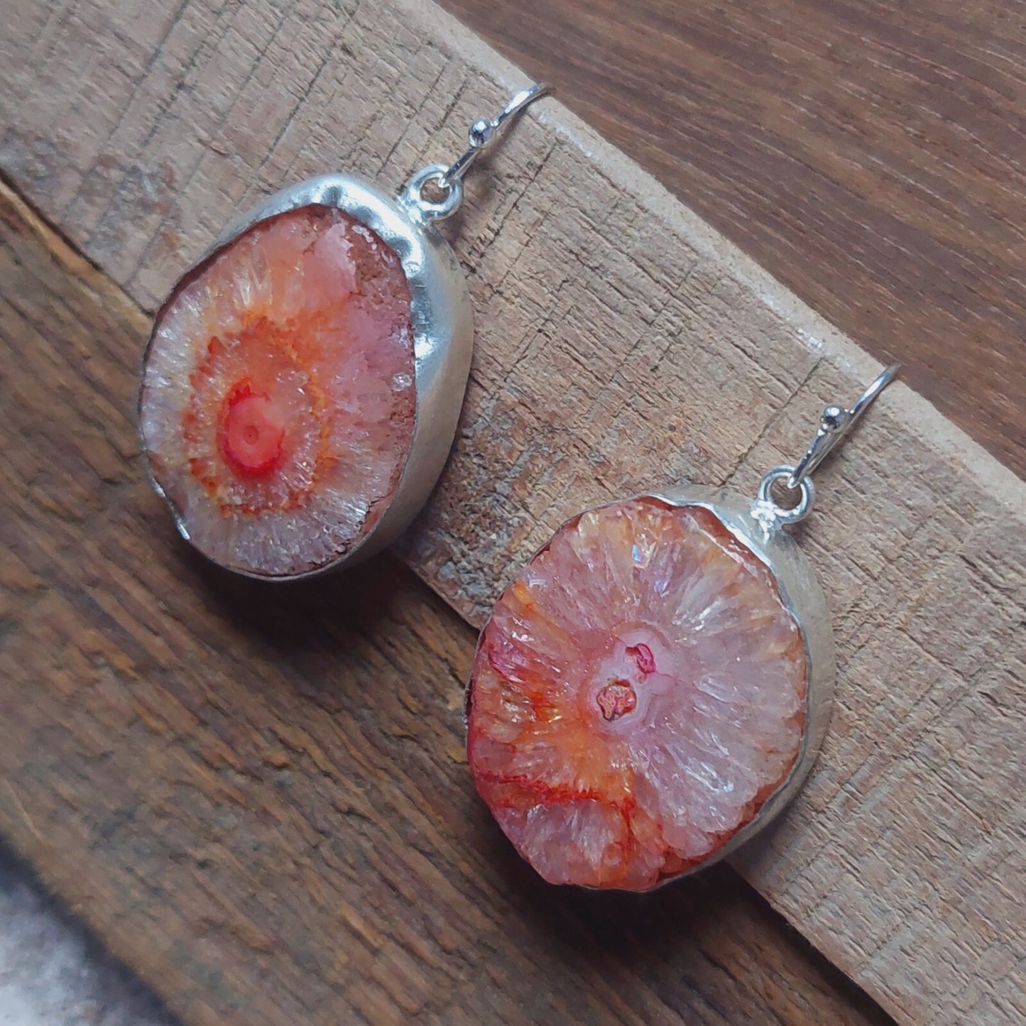 Pink Solar Quartz Gemstone 925Sterling Silver Earring Handmade Jewelry For Women