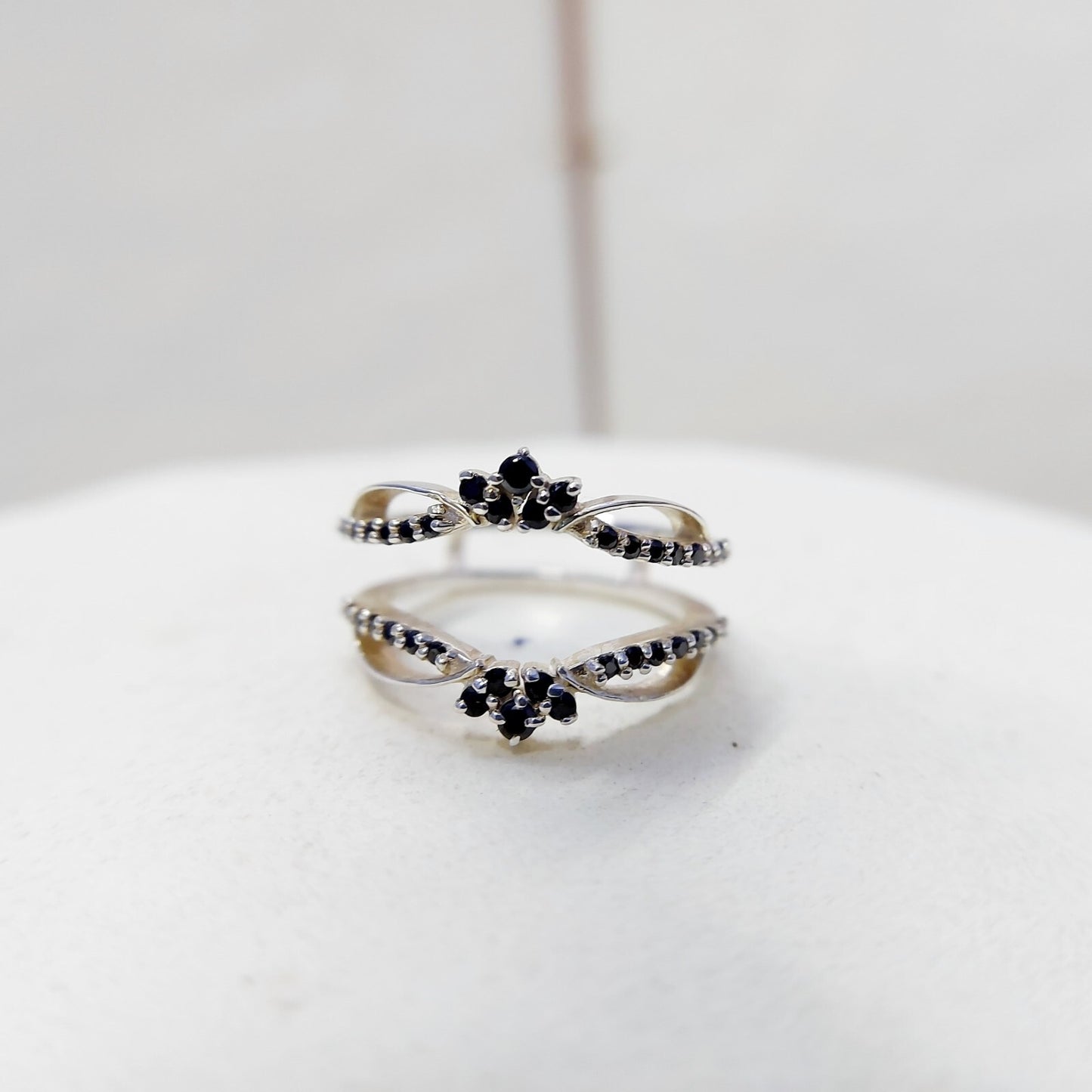 Black Sapphire Eternity Wedding Ring 925 Silver Women Gift Eternity Ring Us5~ 15