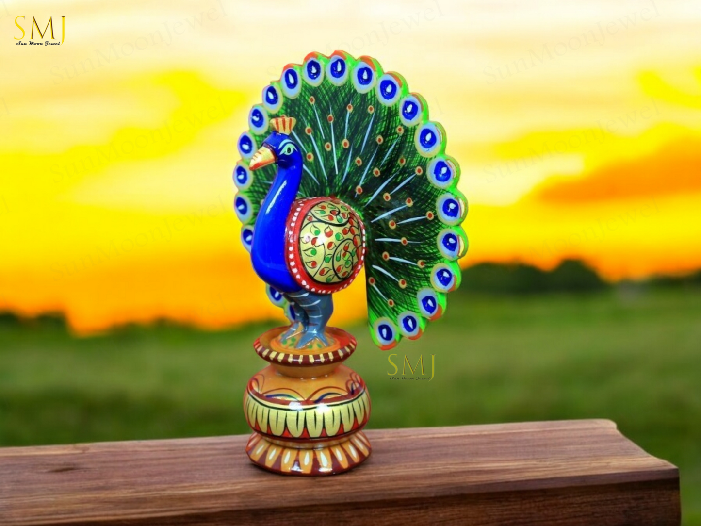 Peacock Hand Painted National Bird Peacock Statue Decoration Altar Peacock Gift