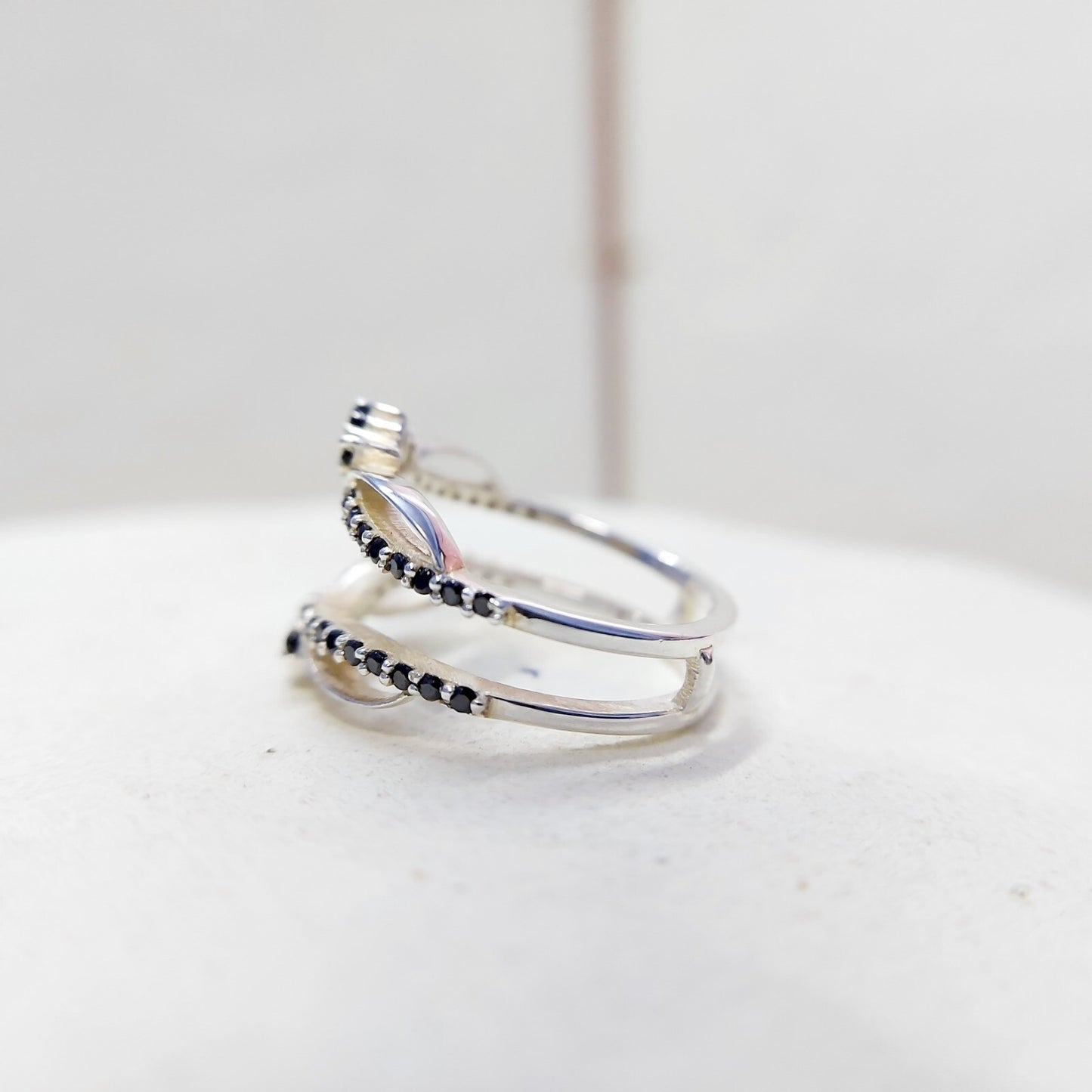 Black Sapphire Eternity Wedding Ring 925 Silver Women Gift Eternity Ring Us5~ 15
