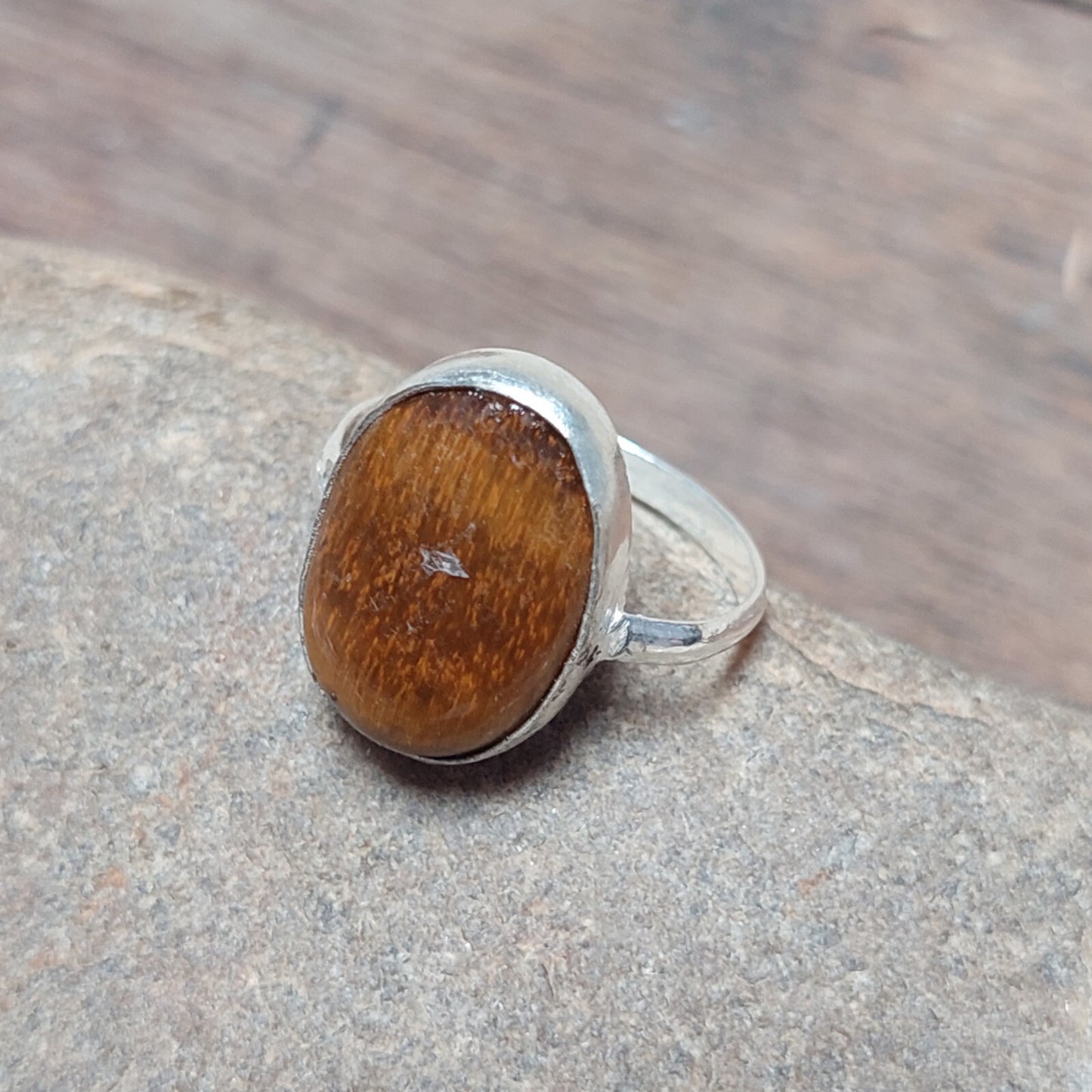 925 Sterling Silver Brown Gemstone Tiger Eye Ring,Oval Tiger Eye Ring For Men