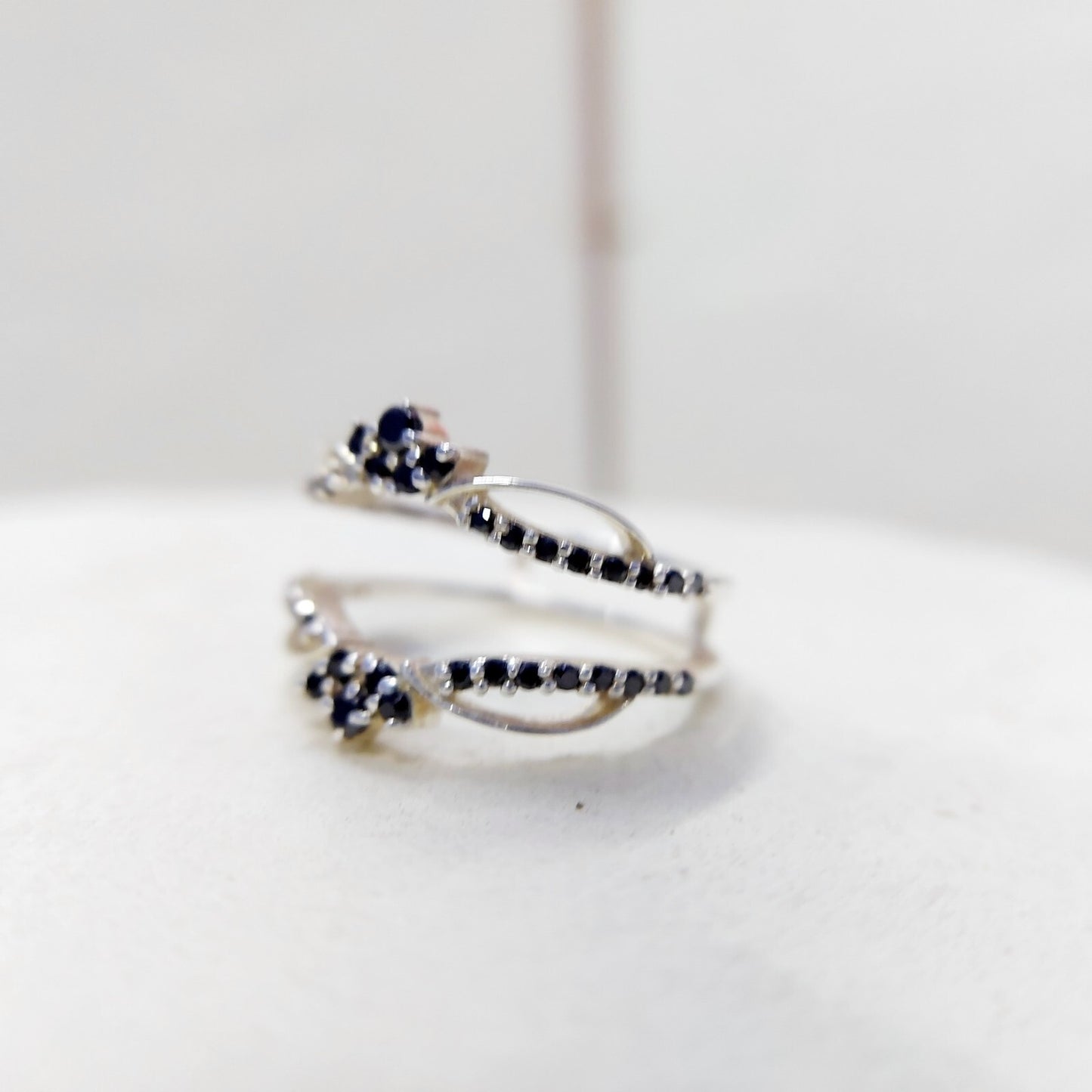 Black Sapphire Eternity Wedding Ring 925 Silver Women Gift Eternity Ring Us5~ 15