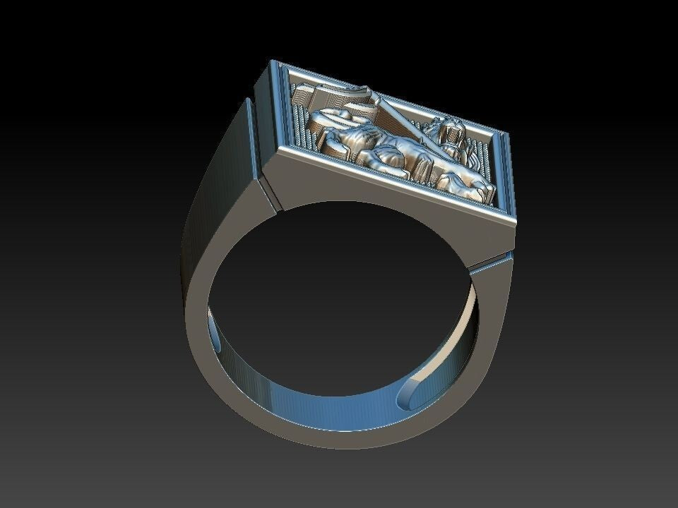Men Lion of Judah Silver Ring 100% Silver Handmade West Wall Design Size 7-15