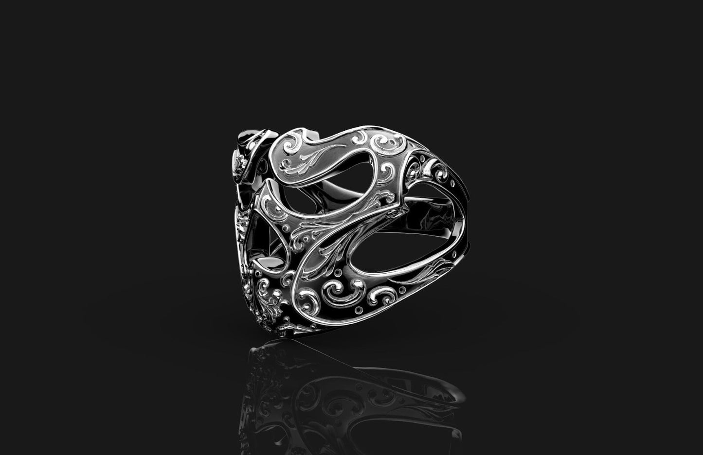 925 Silver Spartan Helmet Biker Gothic Jewelry Ring Punk Style Skull Ring US5~15