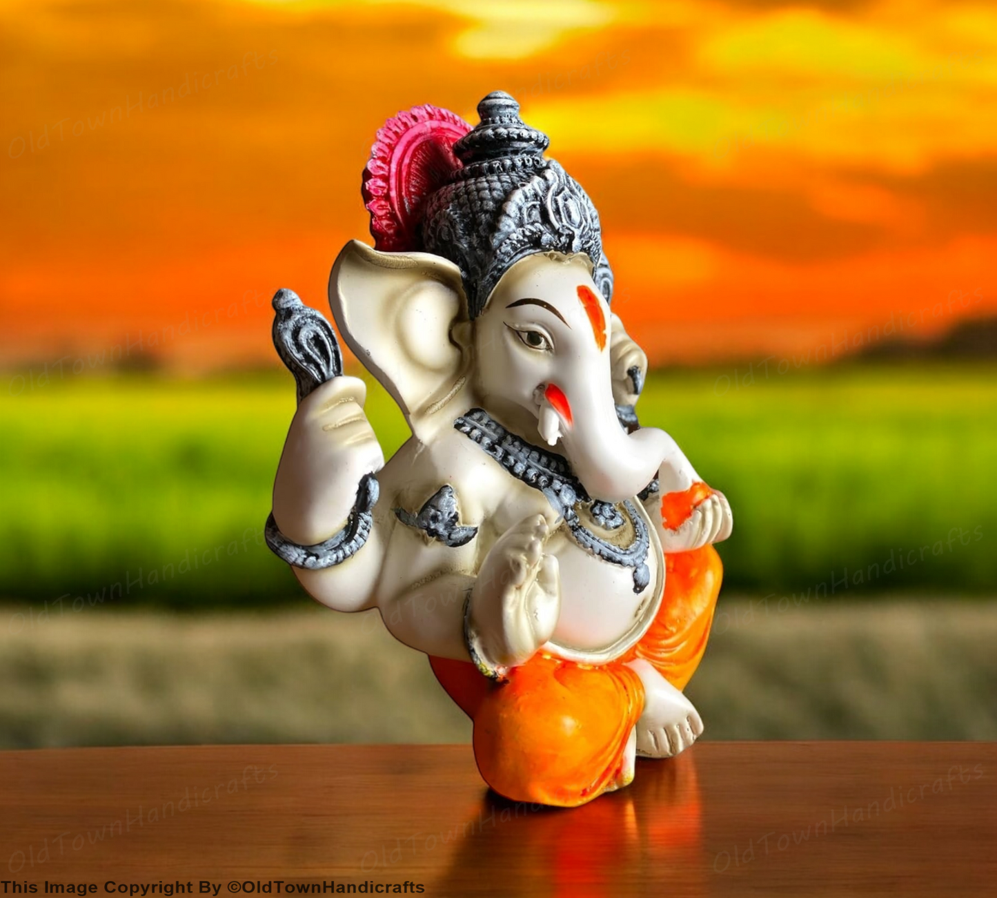 Ganesha Idol Polyresin Lord Ganesha Statue Decorative Showpiece for Home Decor