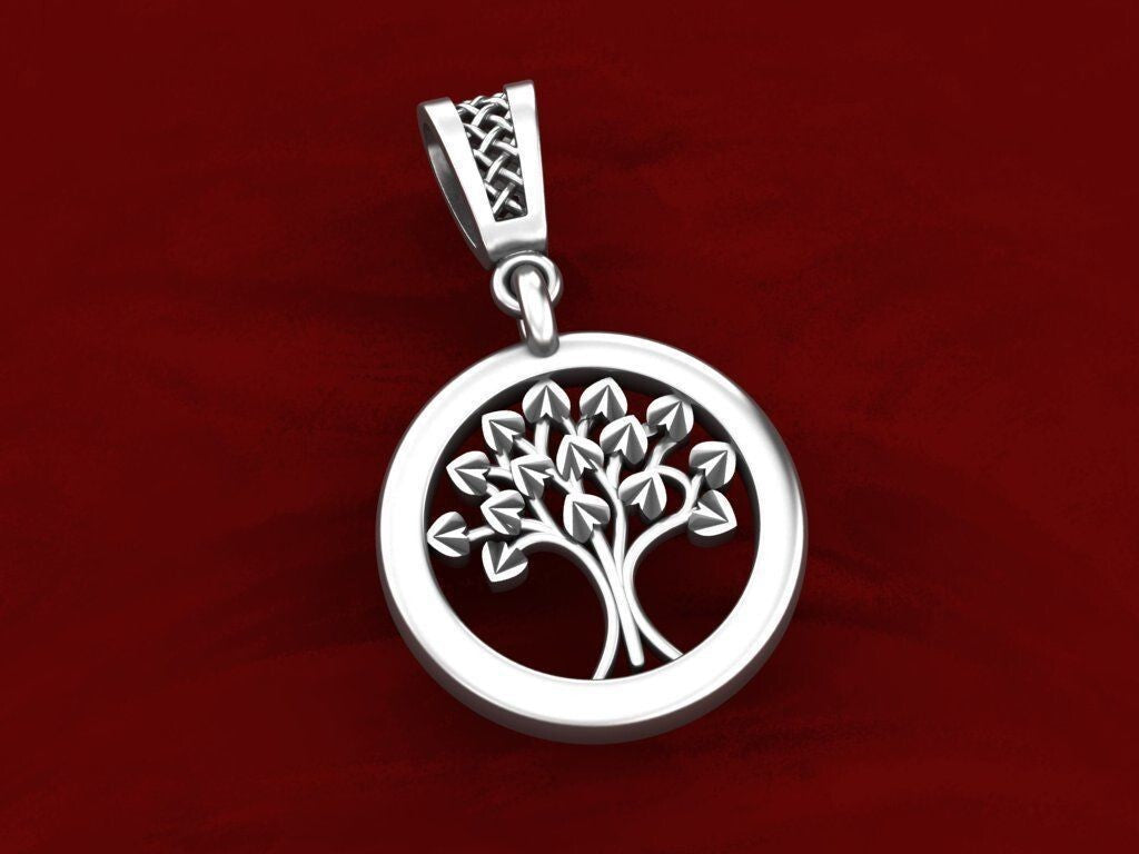 Silver Tree of Life Pendant Necklace for Men Women Viking Celtic Gift Jewelry