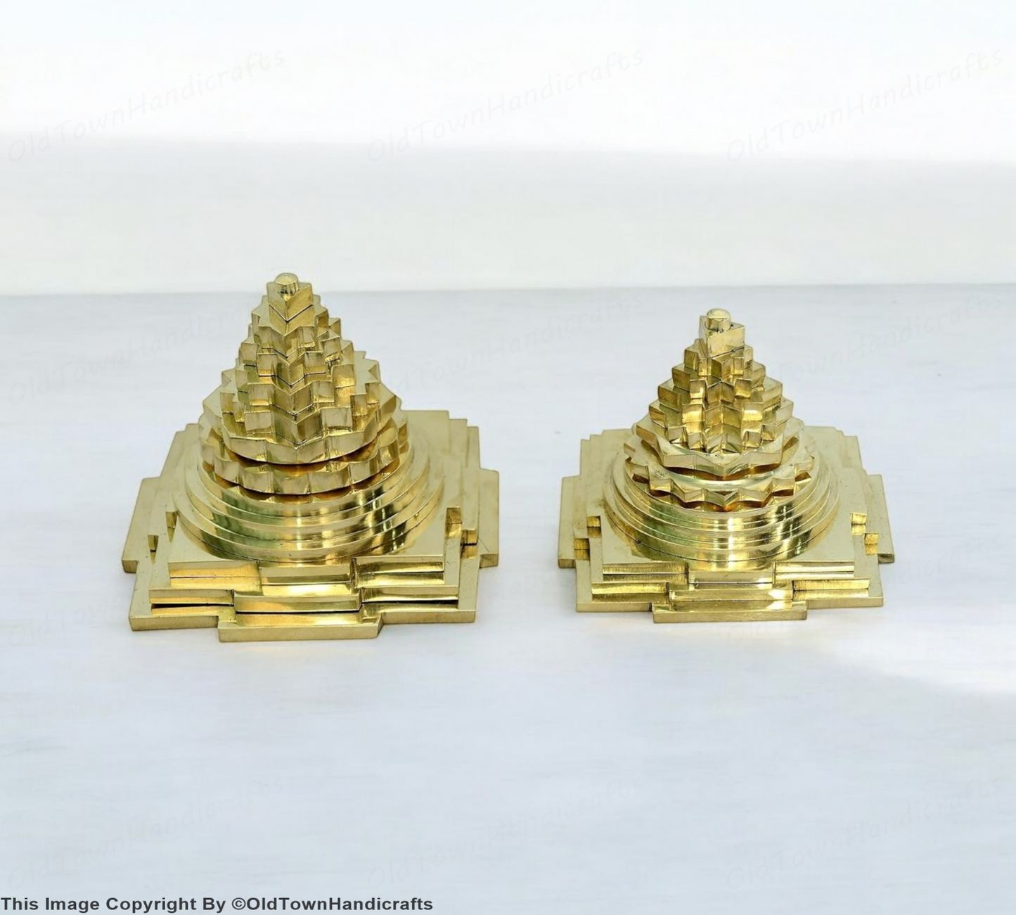 Brass Meru Shree Yantra Solid Puja Decor for Home Office Prosperity Shree Yantra