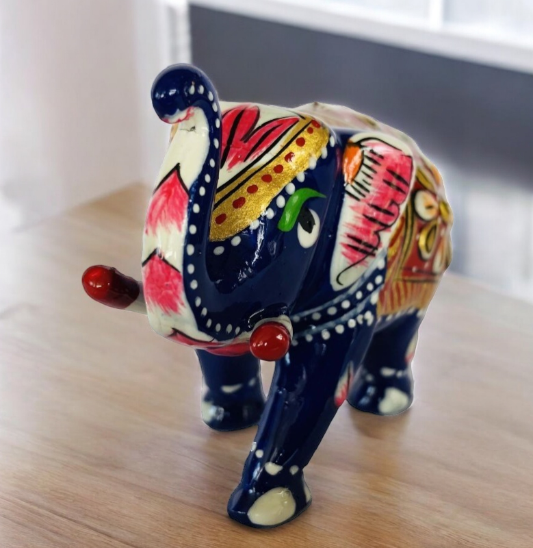 Elephant Trunkup Statue Appu Elephant Decor for Home Office Luck & Prosper
