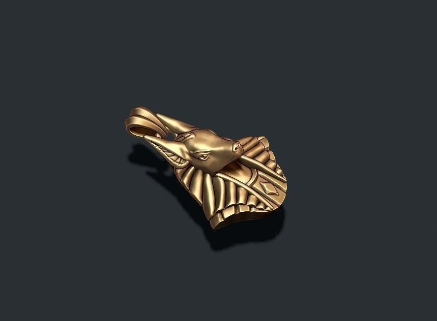 Egyptian Anubis Head Brass Pendant Mythology Charm Gift Jewelry Anubis Necklace
