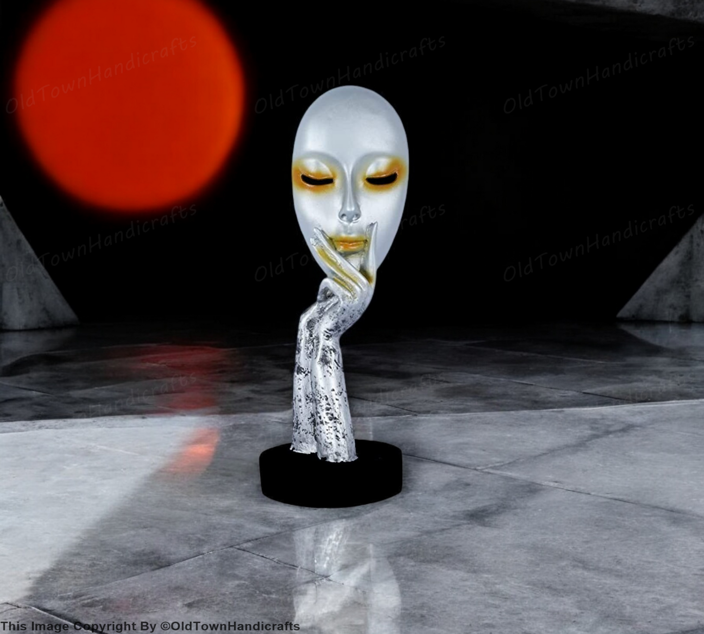 Antique Silver Face Handicraft Showpiece Decorative Home Decor for Living Room