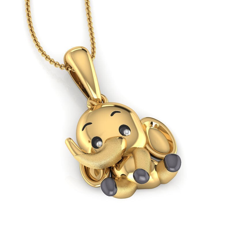Brass Baby Elephant Pendant Baby Jewelry Gift Animal Charm Elephant Necklace