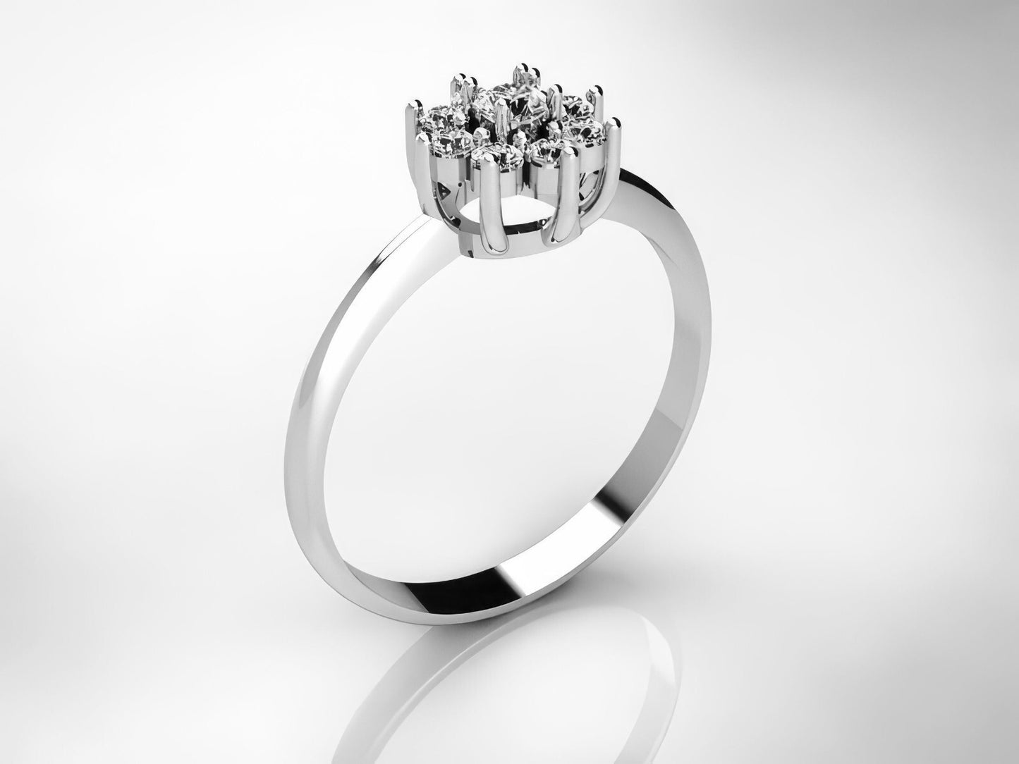Flower Moissanite Solitaire Round Cut Ring Wedding Anniversary Gift Us5~ 15
