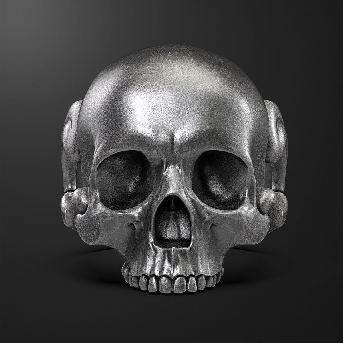 Silver Retro Men Skull Punk Biker Ring Wedding Skull Bone Skeleton Ring Us5~15