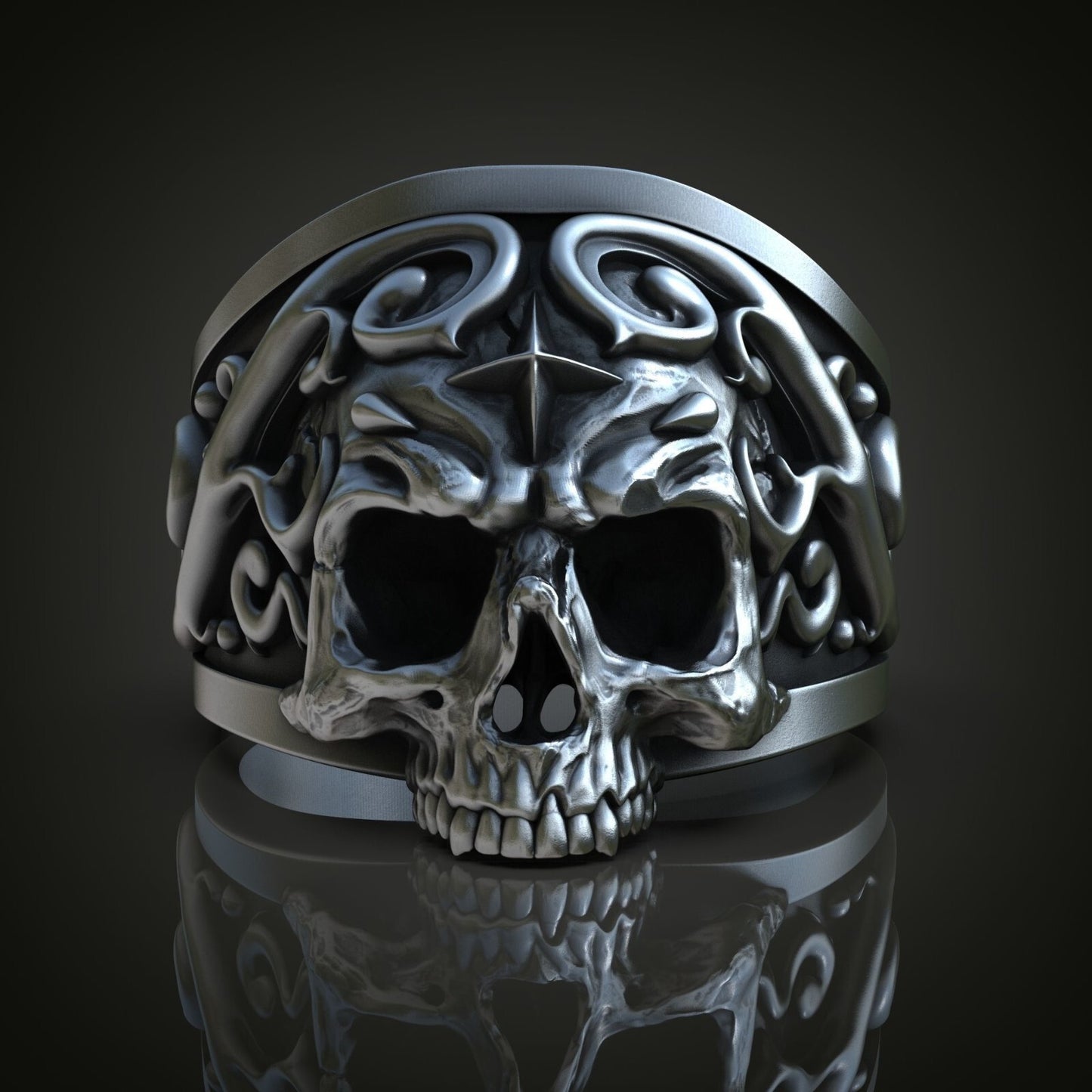 925 Silver Skull Ring High Detail Gothic Biker Punk Men Women Gift Ring US5~15